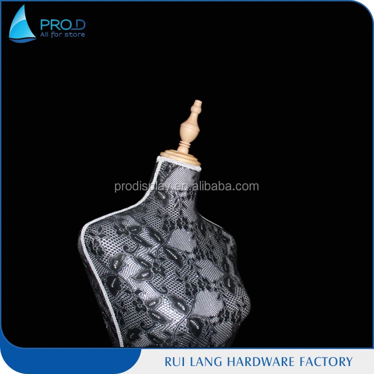 Wholesale Modern 150cm Wood Base Black Lace Upper Body Female Mannequin