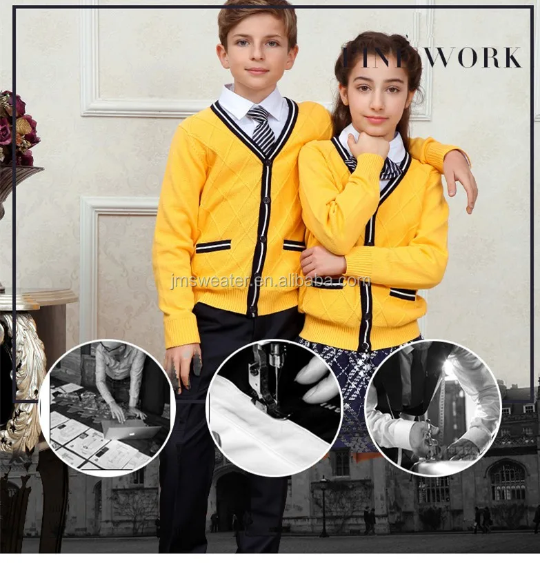 Custom Make Knit School Cardigan Kids School Uniform Sweater Design ...