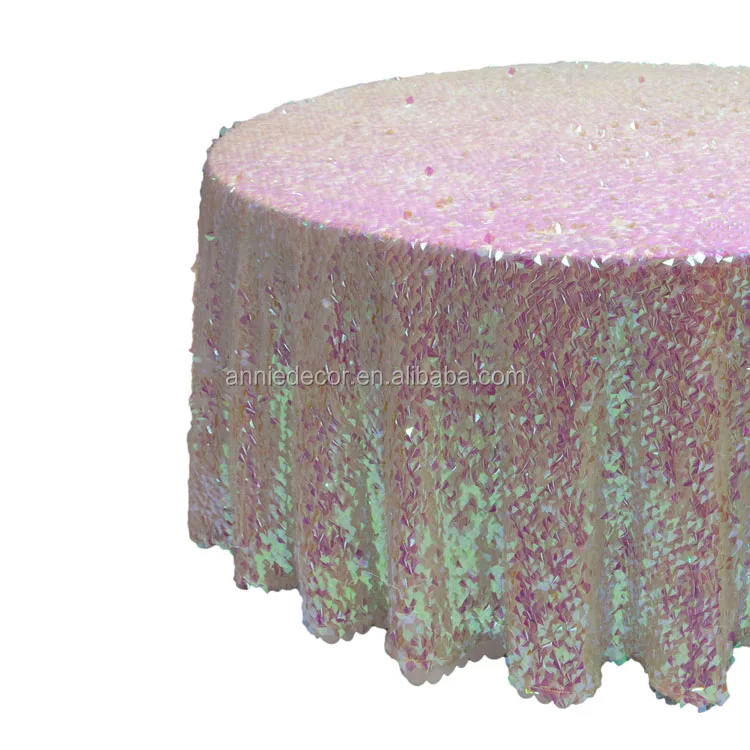 coloured 100 polyester wedding 120 round sequin table cloth New design