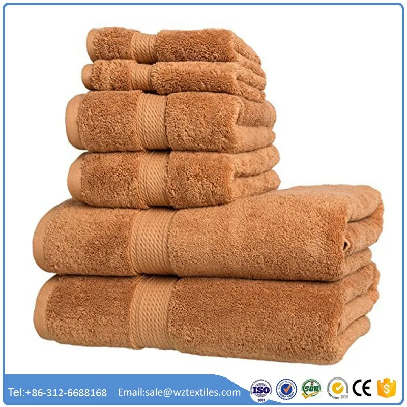 6 Piece Luxury Combed Cotton Bath Towel Gift Set 2 Bathtowel 2 Face