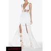 long maxi deep v bandage slit central back sleeveless backless evening party elsa frozen dress up
