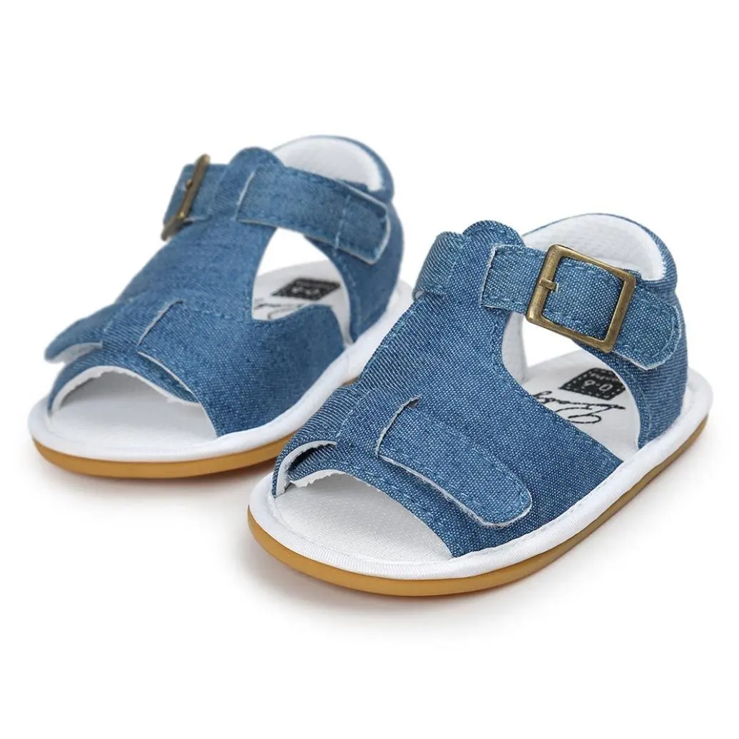 Kimloog Boys Girls Anti-Slip Hook and Loop Leather Sport Shoes Baby Sneaker