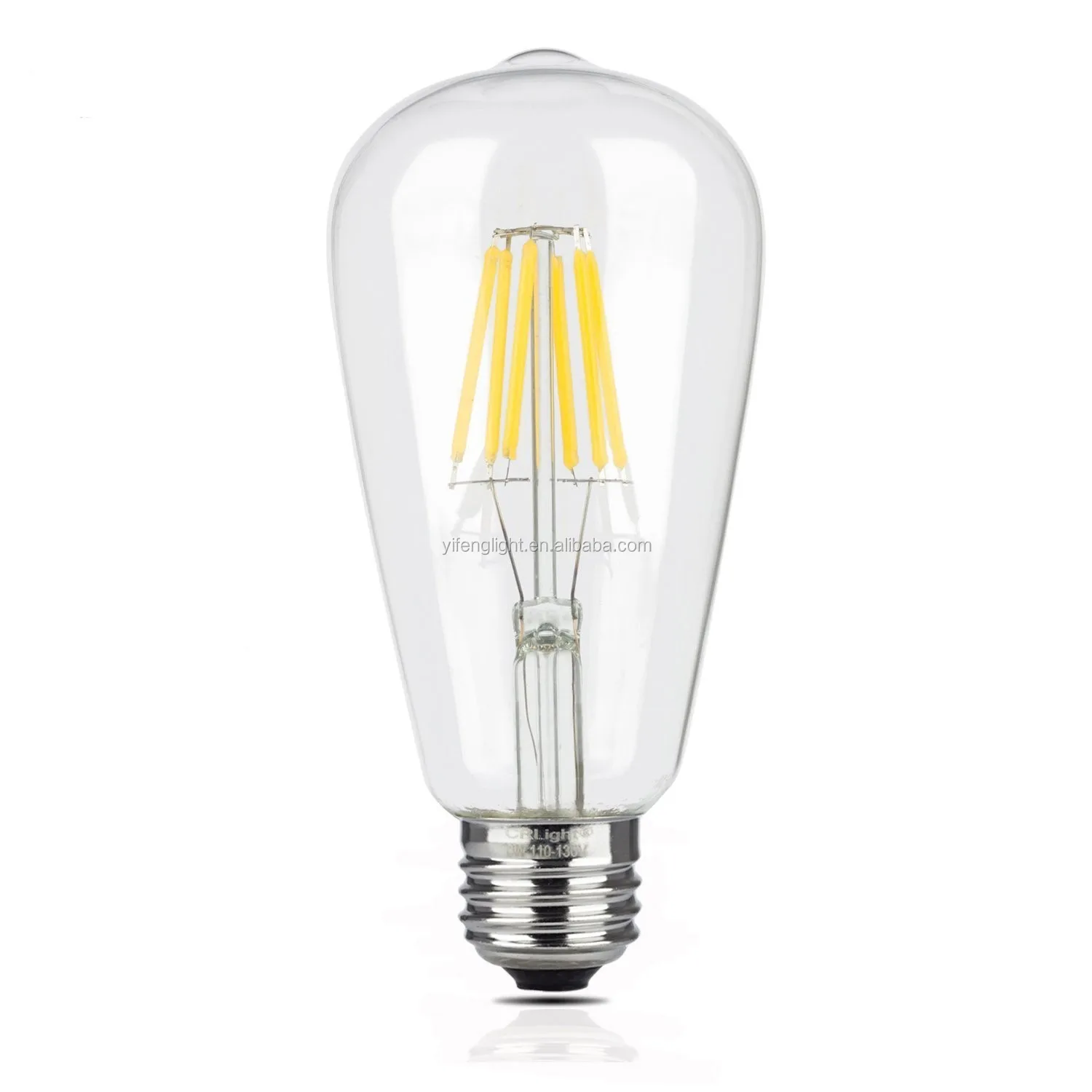 Led Edison Filament Bulb 6w 2700k Non Dimmable St64 E27 Base - Buy Led