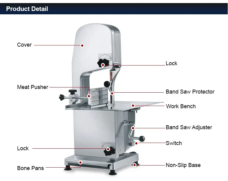Electric Kitchen Butcher Meat Bone Saw Machine For Wheat Processing ...