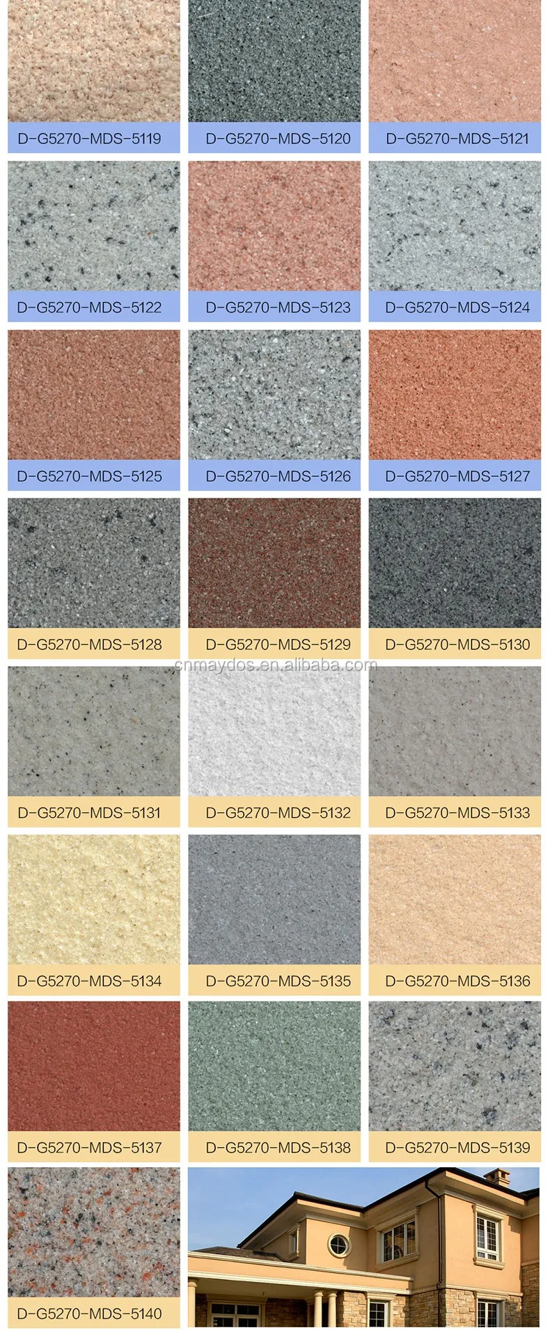 다른 짜임새를 가진 외부 벽을 위한 Maydos 대리석 돌 효력 살포 페인트 Buy 돌 효과 스프레이 페인트,대리석 돌 효과