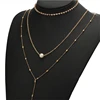 Boho Multi layers choker necklace fashion jewelry vintage crystal chain necklace colliers 3 pcs/set