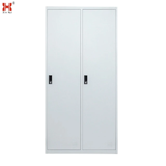 2 Doors Lockable Keylock Steel Storage Cabinet Clothes Wardrobe