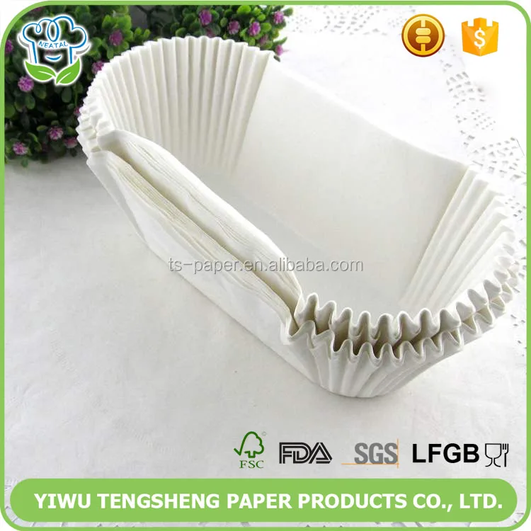 Paper Cake Tin Liners Big Size Cup Cake Moulds For Bread In White Color