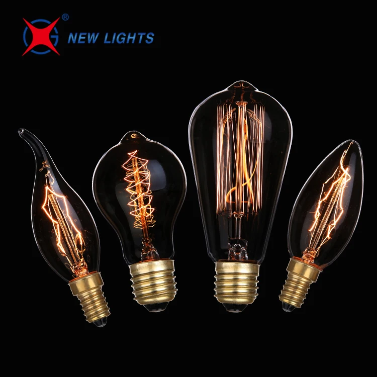 Edison Incandescent Bulbs Lighting ST64 T45 A19 C35 carbon filament