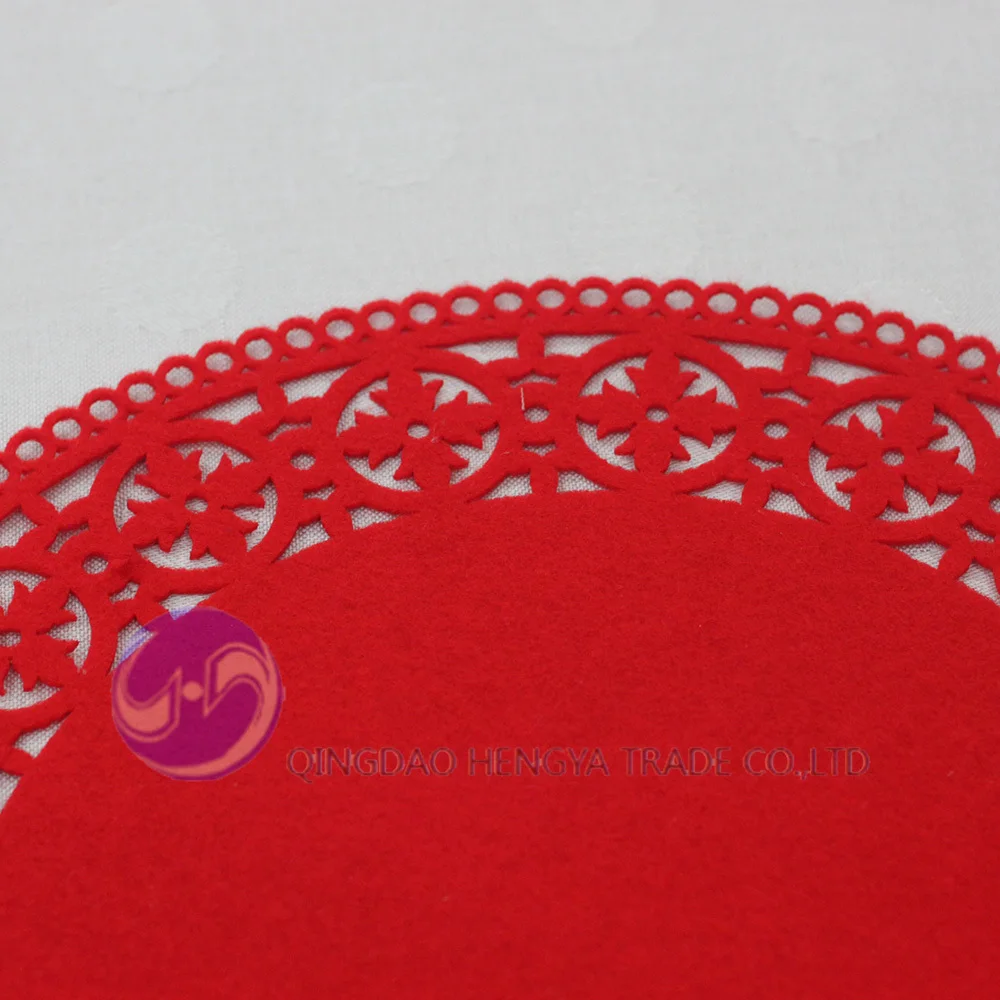 Red Round Felt Snowflake Christmas Placemat Buy Placemat,Felt