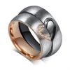 New Hot Product 316L Stainless Steel Unusual Wedding Rings Engagement Ring With Heart Couple Rings