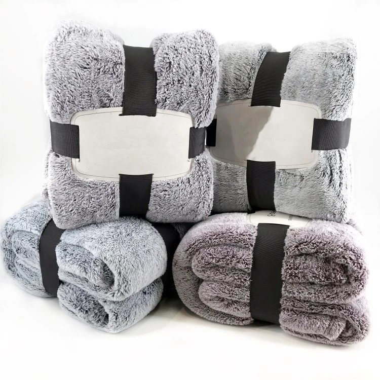 Super soft 100% polyester Plush fuzzy sofa bedding flannel fleece fur throw blanket