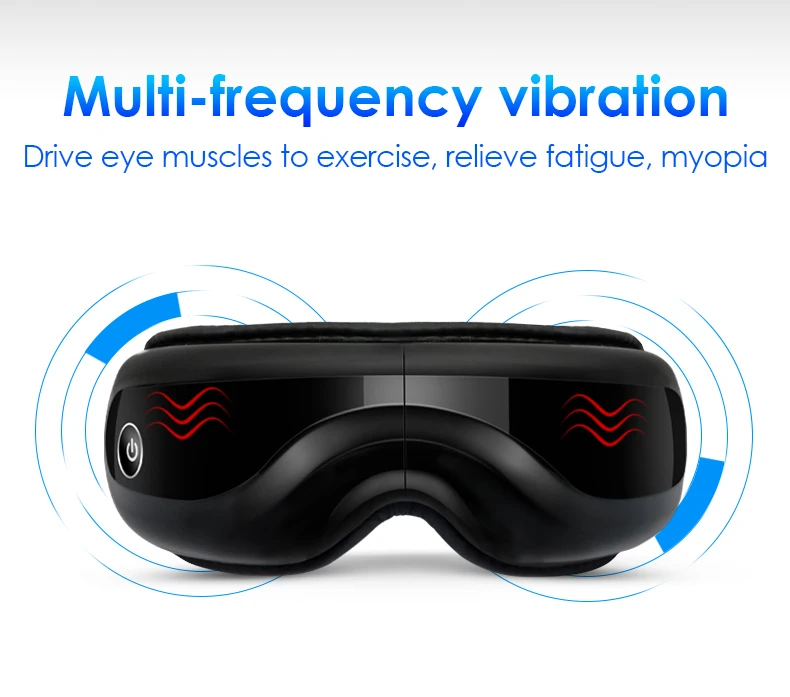 Eye Massager Cordless Electric Eye Mask Massage With Heat Vibration Air Compression Music For