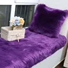 2018 white plush fur carpet on bedroom shop window Background wool blanket of faux wool Circular and Square