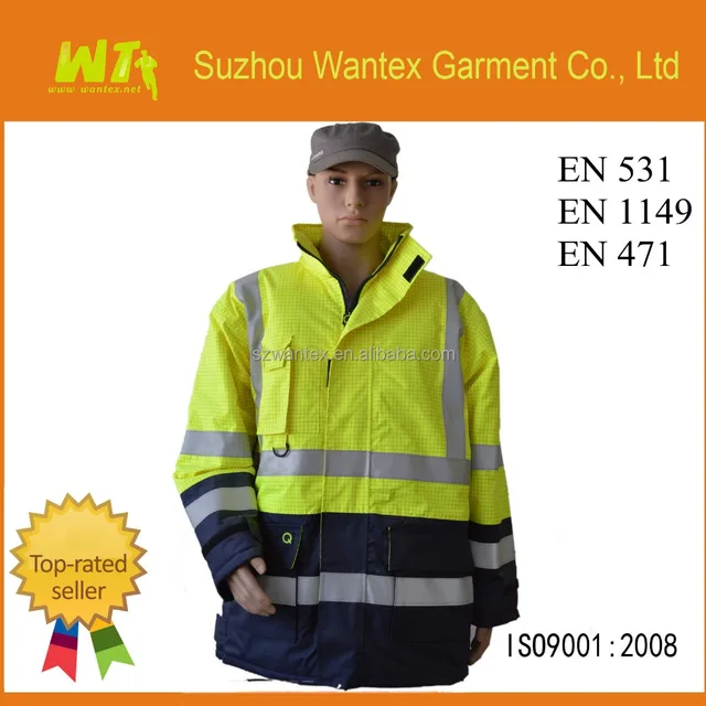 EN1149 EN531 antistatic flame retardant reflective straight jacket bondage