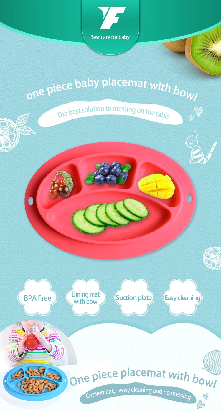 Hot selling BPA free silicone Baby Mat Plate for chidren 3