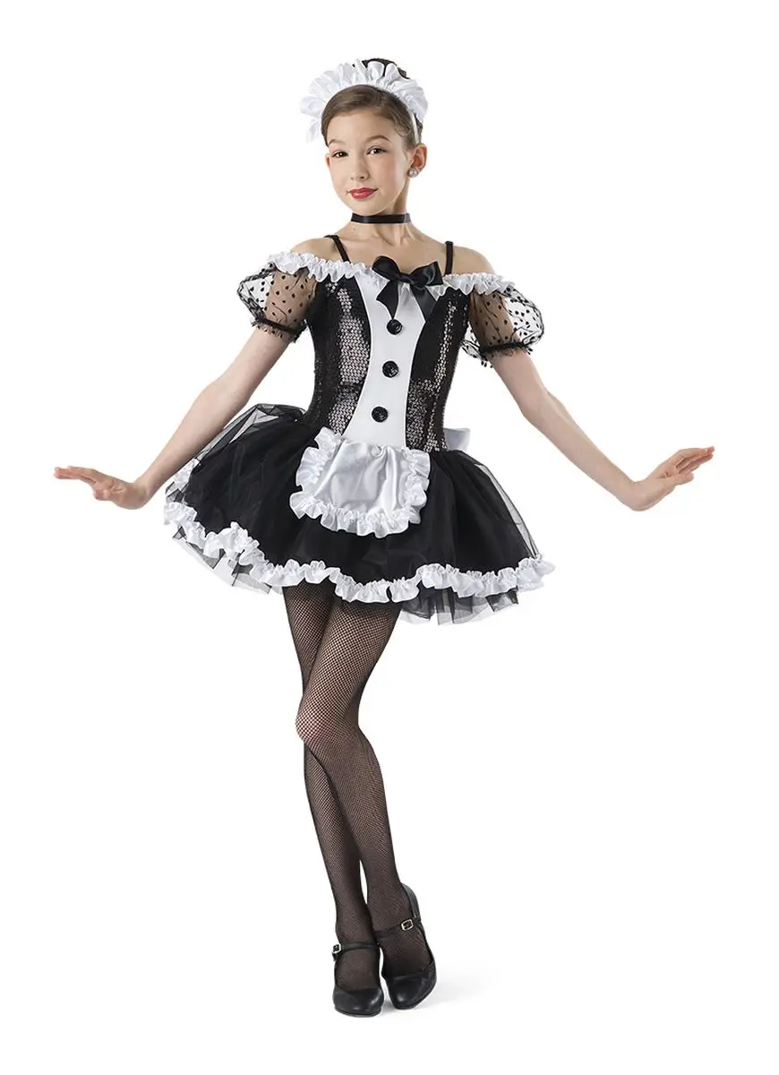 Girls Maid Ballet Tutu Skirt Stage Performance Dance Wear Lovely Girl