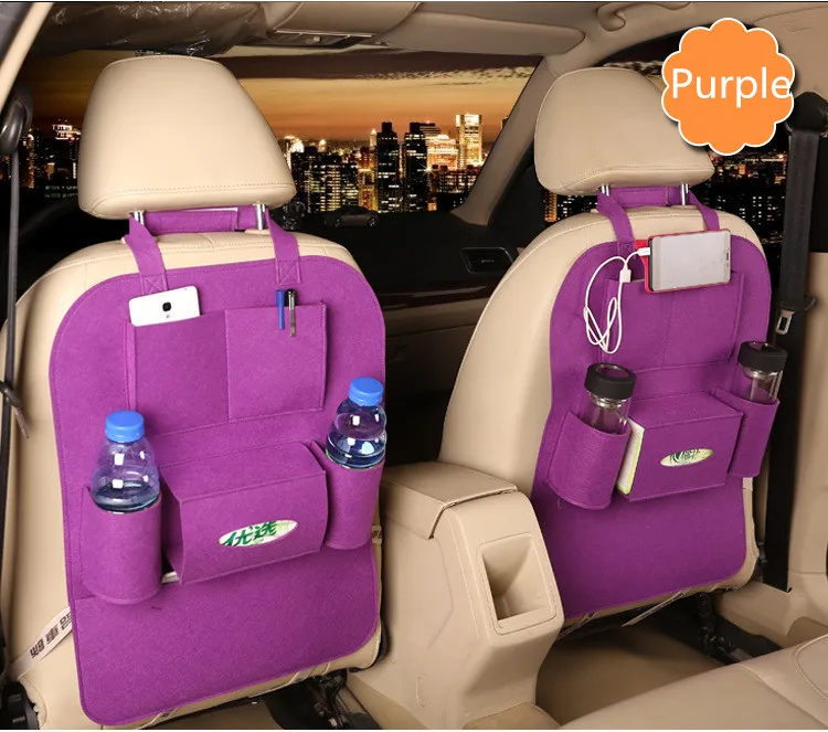 Colorful Multi Pocket Felt Automobile Car Back Seat Storage Bag Organizer Buy Car Seat Back 