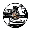 Creative Wall Art Decoration Vinyl Record Retro Wall Clock Malta Citycape View Timepiece Modern Design Home Decor