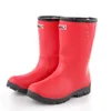 HN201W Wholesale red warm winter wellies snow waterproof woman rain boots