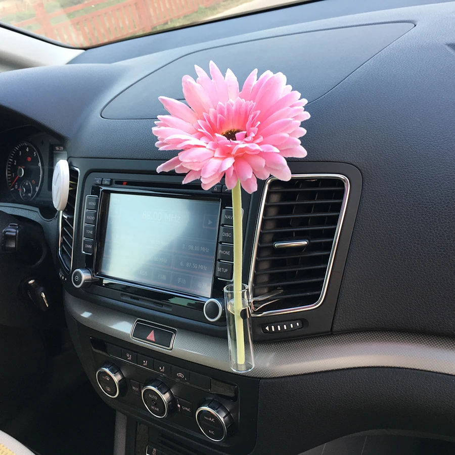 Lovely Flower Shape Flameless Car Air Freshener Auto Vent Clip Natural Pefumed Ceramic Car