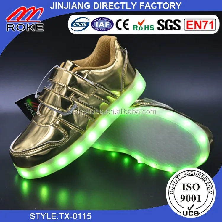 Gold Led Shoes Boys Girls Led Light Up Baby Sneakers Kids Casual Loafer  Dance Sports Shoes - Buy Led Light Up Shoes,Baby Walking Trainer,Baby Shoes  Product on 