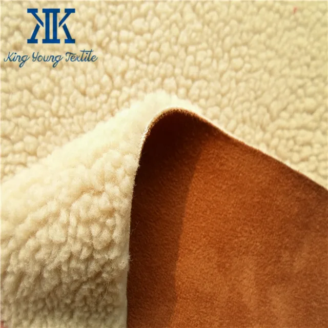 Suede Fabric Bonded With Sherpa / Suede Bonded Fabric / Sherpa Bonded