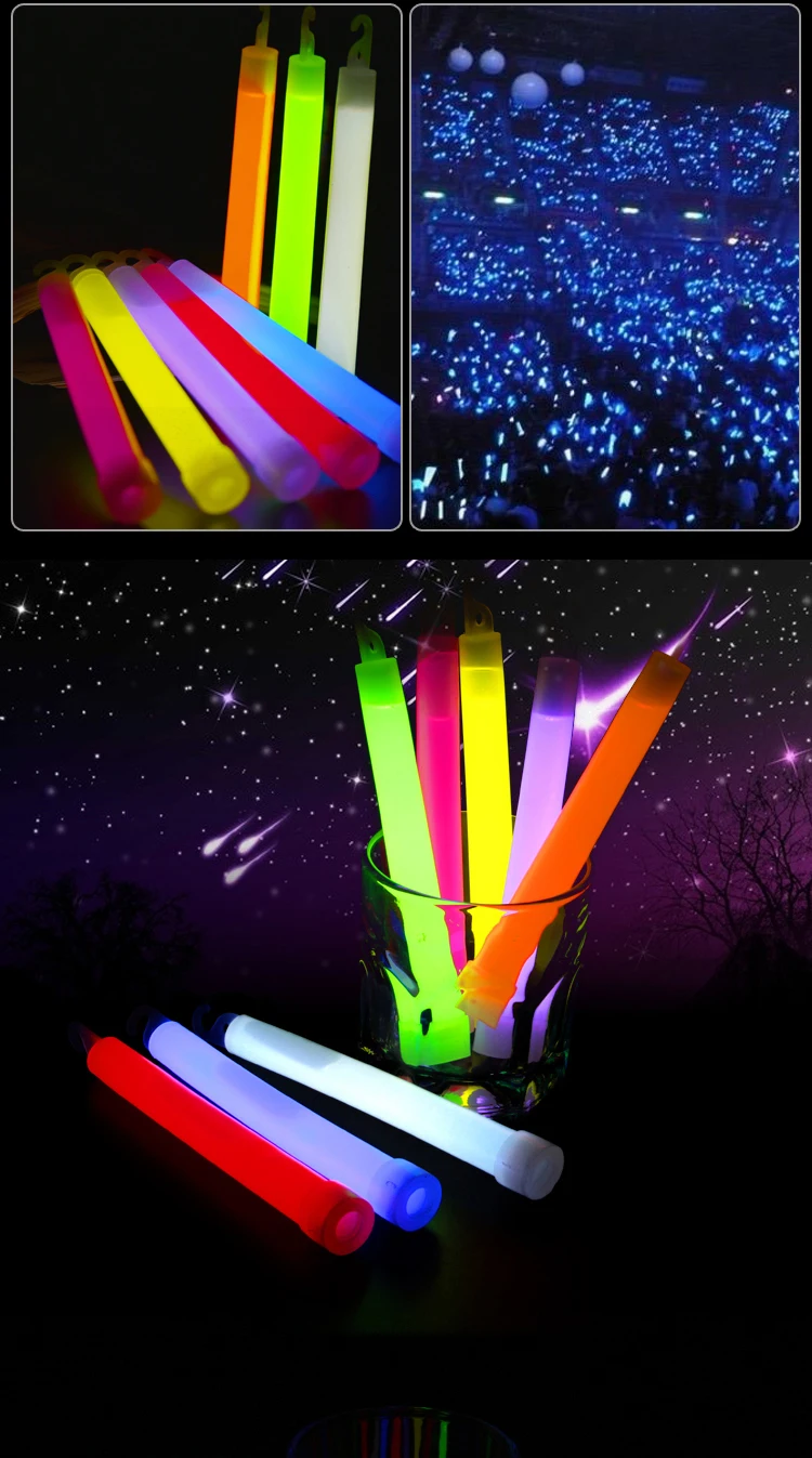 Yellow 6 Inch Premium Glow Sticks Glow Lightstick Safety Glow 6" Inch
