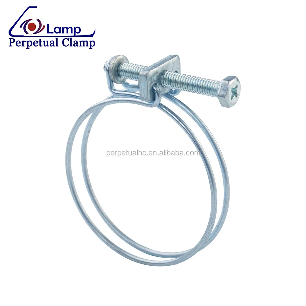 
Manufacturer Prices High Quality Galvanized Steel Double Wire Hose Clamp Clip 