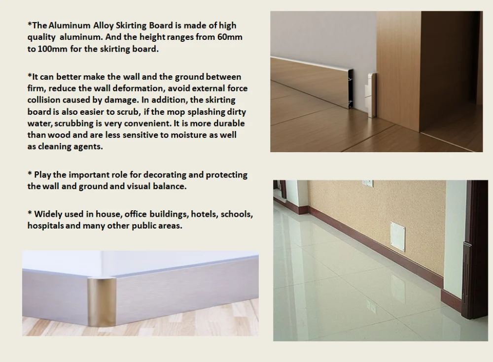 Aluminium Skirting Mirrored Kitchen Plinth Kick Board Aluminum Plinth 2