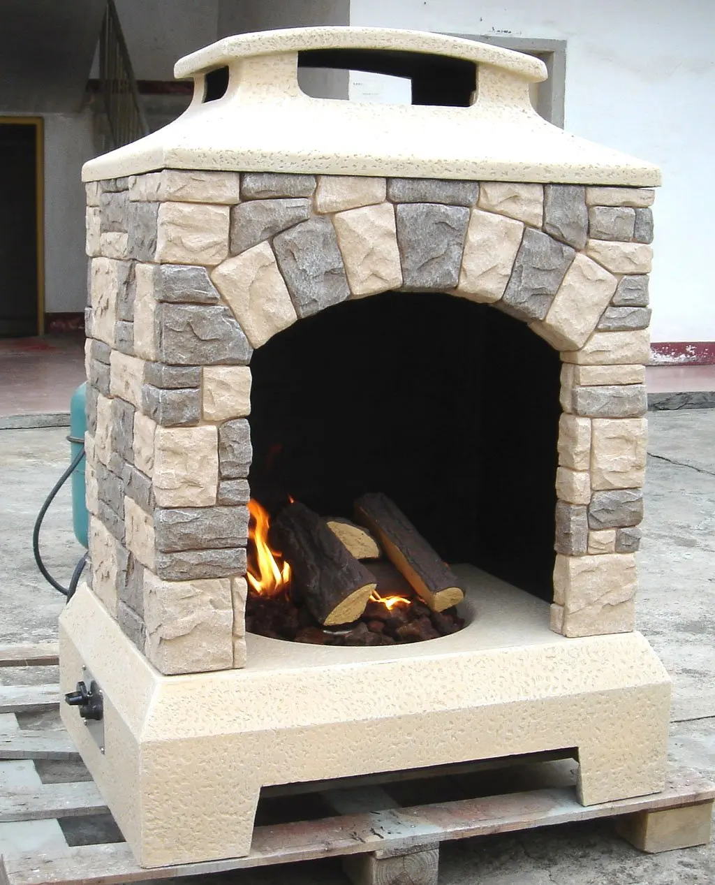 Buy Gas Fireplace Fire Pit Outdoor Tuscan Style Stone With Fire