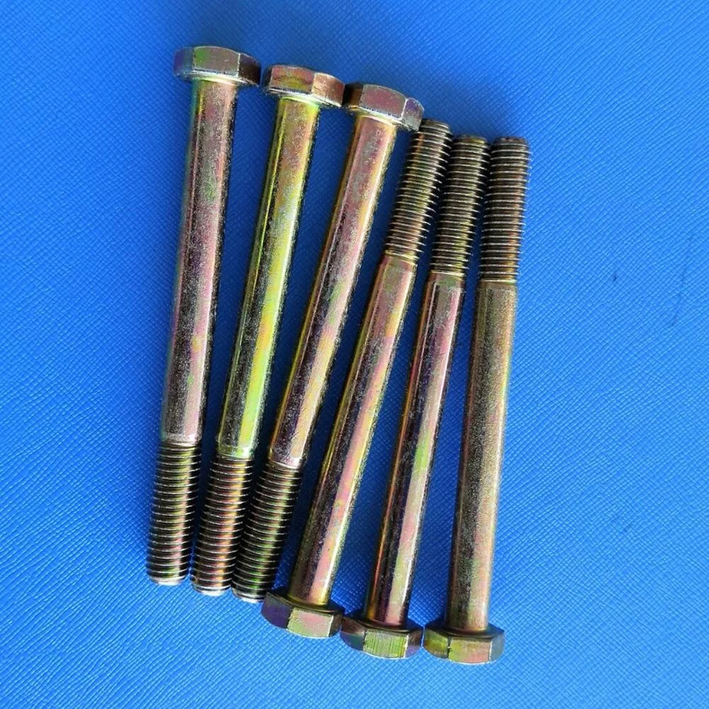 Din931 Hex Bolts Grade 8.8 Yellow Zinc Plated High Quality Made In