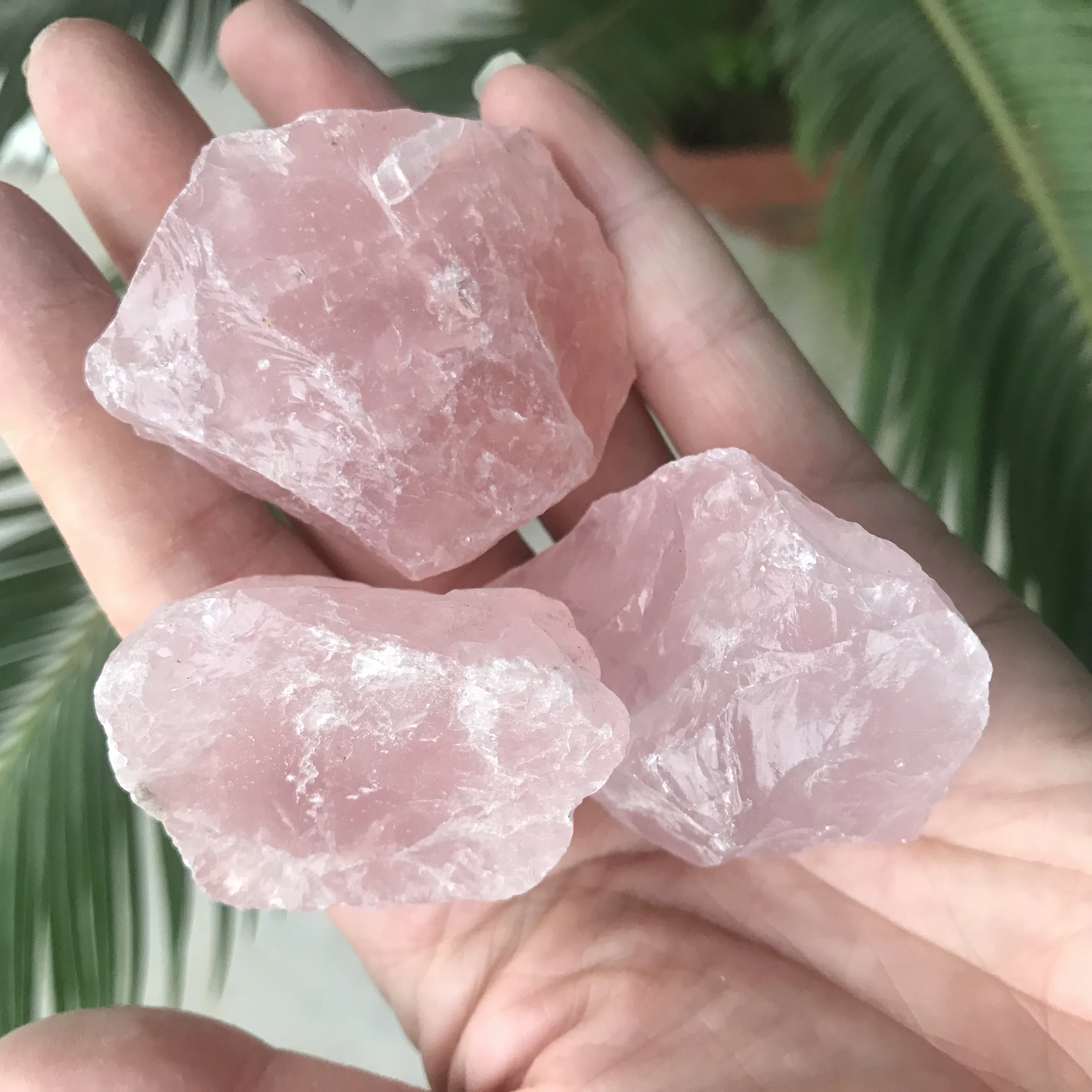 raw rose quartz