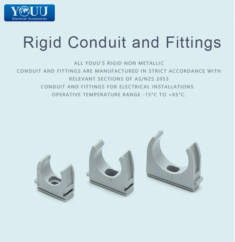 Youu New Hot Selling Products Grey 32mm U Pvc Conduit Clips Cs322