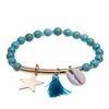 DY Yoga bracelet boho jewelry shell bracelet, natural stone turquoise with tassel bracelets jewelry