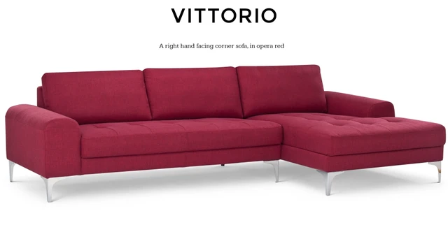 Vittorio Right Hand Facing Corner Sofa Group Opera Red Vittorio Right Hand Facing Corner Sofa