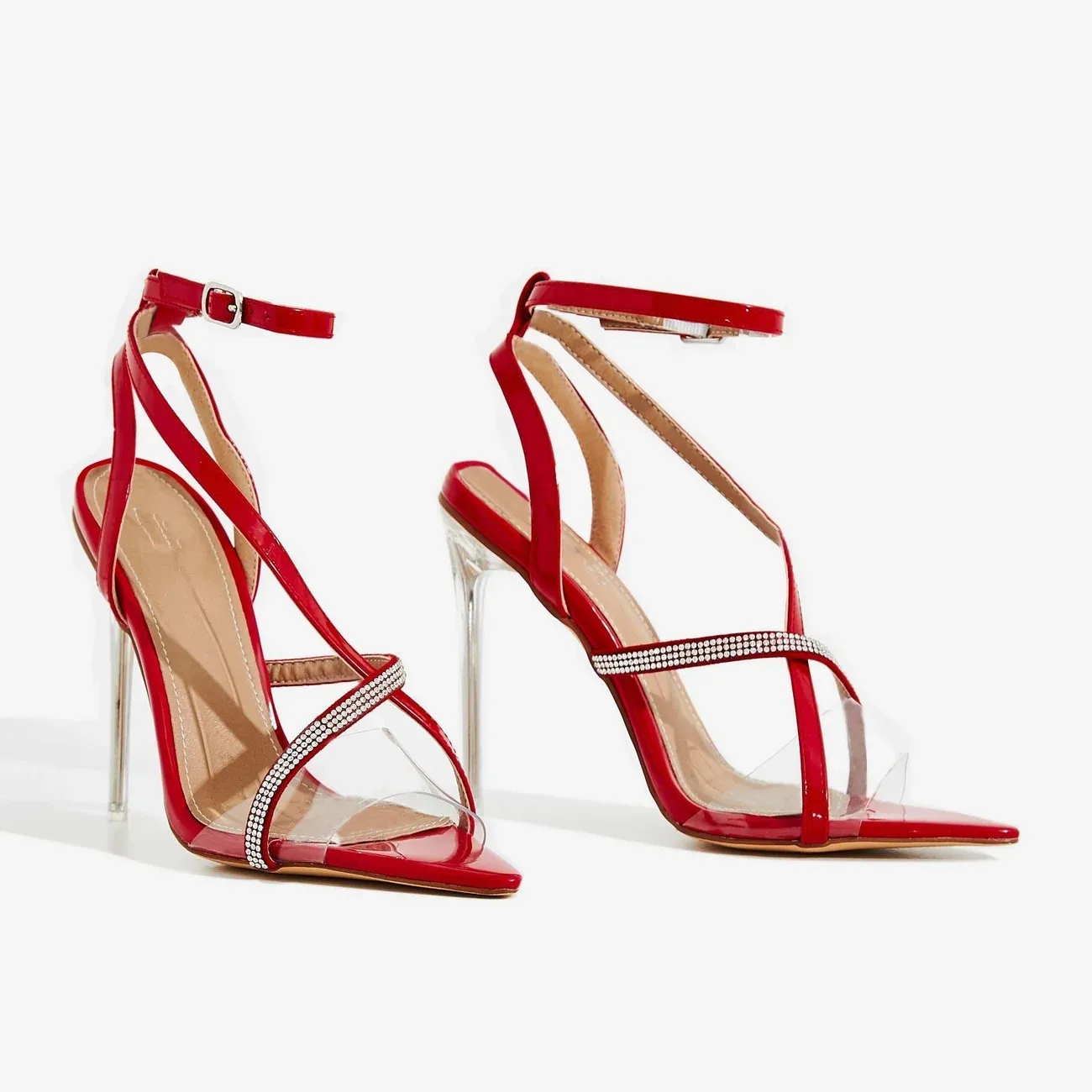 diamante pointed heels