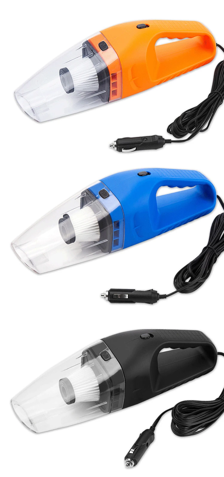 Amazon 2019 Hot Sale New Product High Suction Aluminum Filter 12V DC Wet and Dry Cord Cordless Portable Car Vacuum Cleaner