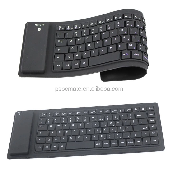 Wireless Flexible Roll Up Keyboard,Portable Silicone Rollup Waterproof