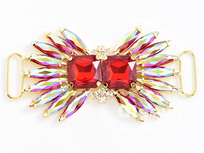 Wholesale Hight Quality Bling 6.5x14cm Rhinestones Crystal Stone Brooch Glass Bodice Rhinestone Appliques for Wedding Dresses