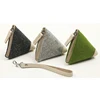 wholesale mini triangle felt coin bag purse case pouch with zipper