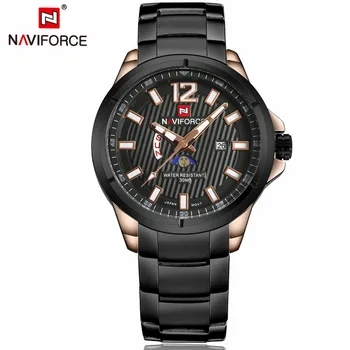 Afsnijden Een zin Draai vast 2016 Nieuwe Naviforce Merk Maanfase Horloges Volledige Steel Horloges Heren  Quartz Horloge Man Militaire Horloge - Buy Mannen Horloge,Quartz Horloge,2016  Mannen Horloge Product on Alibaba.com