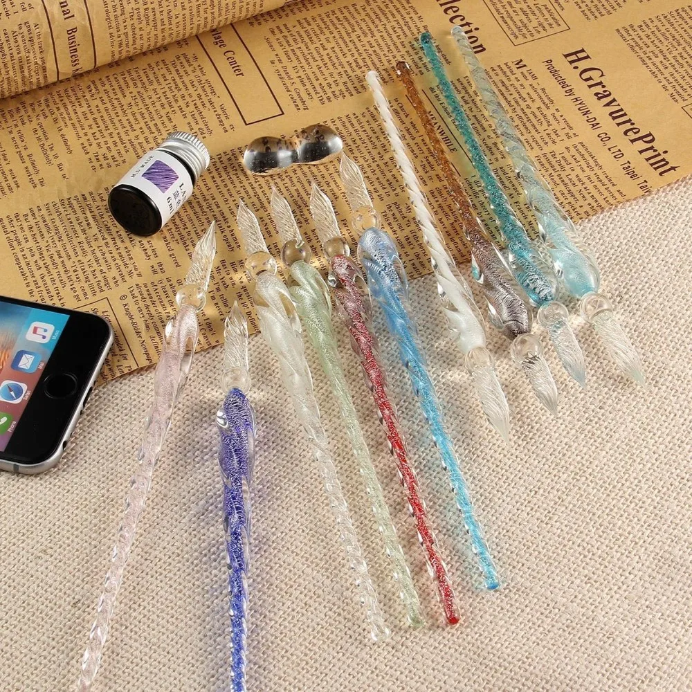 Pawaca Crystal Glass Dip Pen Glass Calligraphy Dip Pen Glass Signature