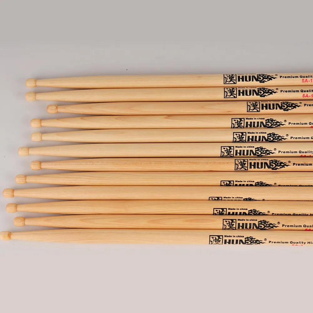 Bluefire 5A Drumsticks - 6 Pack Natural Hickory Drum Sticks With Acorn Tips