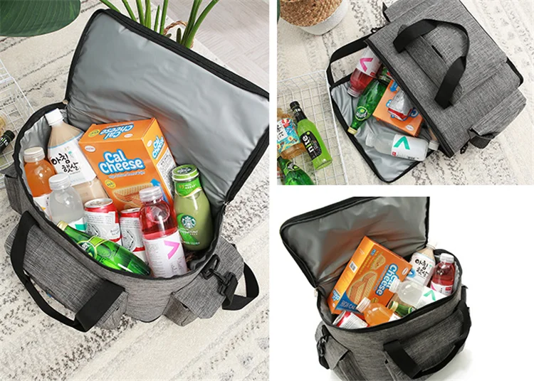 Osgoodway Large Capacity Multipockets Insulated 36 Can Custom Logo Beach Bag Lunch Cooler Box for Picnic Outdoor