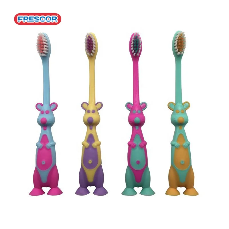Kids Toothbrush With Toy Cute Animal Toothbrush Soft Bristle For