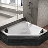 Foshan indoor 2 Person spa soaking acrylic sector embedde corner triangle built-in bathtub