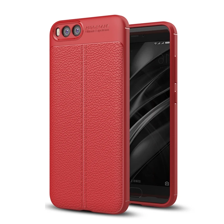 2017 New Design Carbon Fiber Lichee Pattern For Xiaomi mi 6 Soft TPU Case For Xiaomi mi 6