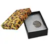 Custom Logo Coating Leopard Print Cardboard Paper Box with sponge for jewelry gift