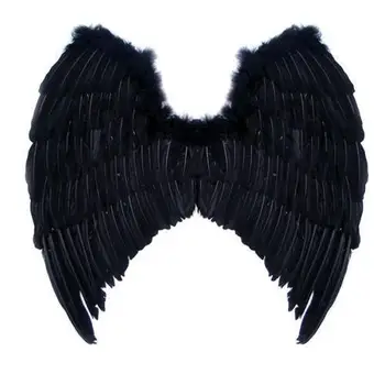 Black Color Large Feather Angel Wings For Adults - Buy Large Feather ...